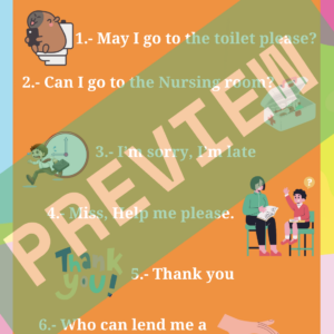 Llavero con Useful expressions para estudiantes
